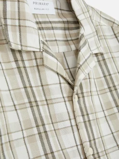 Primark Camisas^Camisa Manga Curta Xadrez Texturada