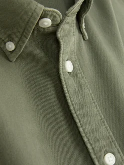 Primark Camisas^Camisa Sarja Algodão Manga Comprida