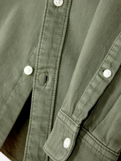 Primark Camisas^Camisa Sarja Algodão Manga Comprida