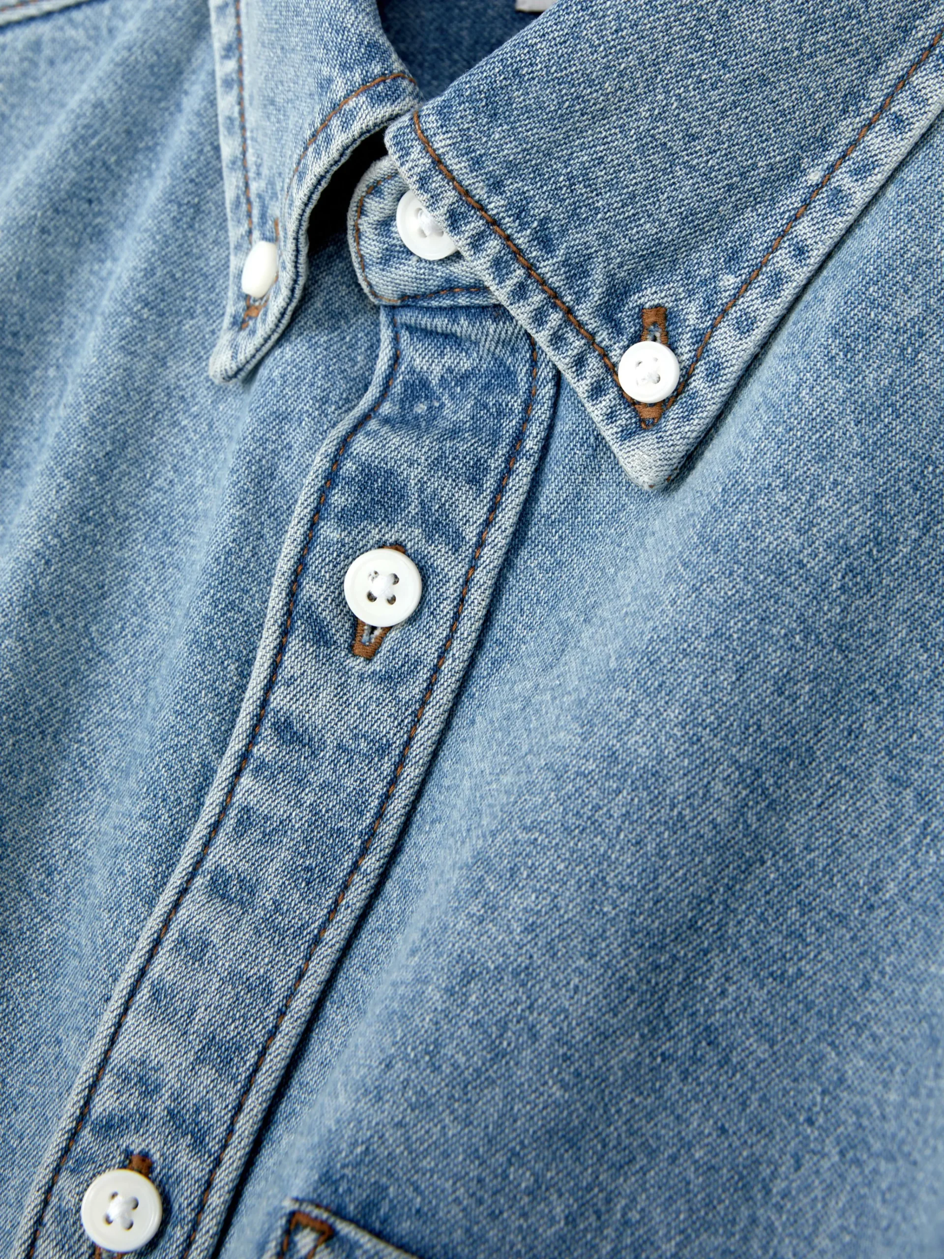 Primark Camisas^Camisa Sarja Algodão Manga Comprida