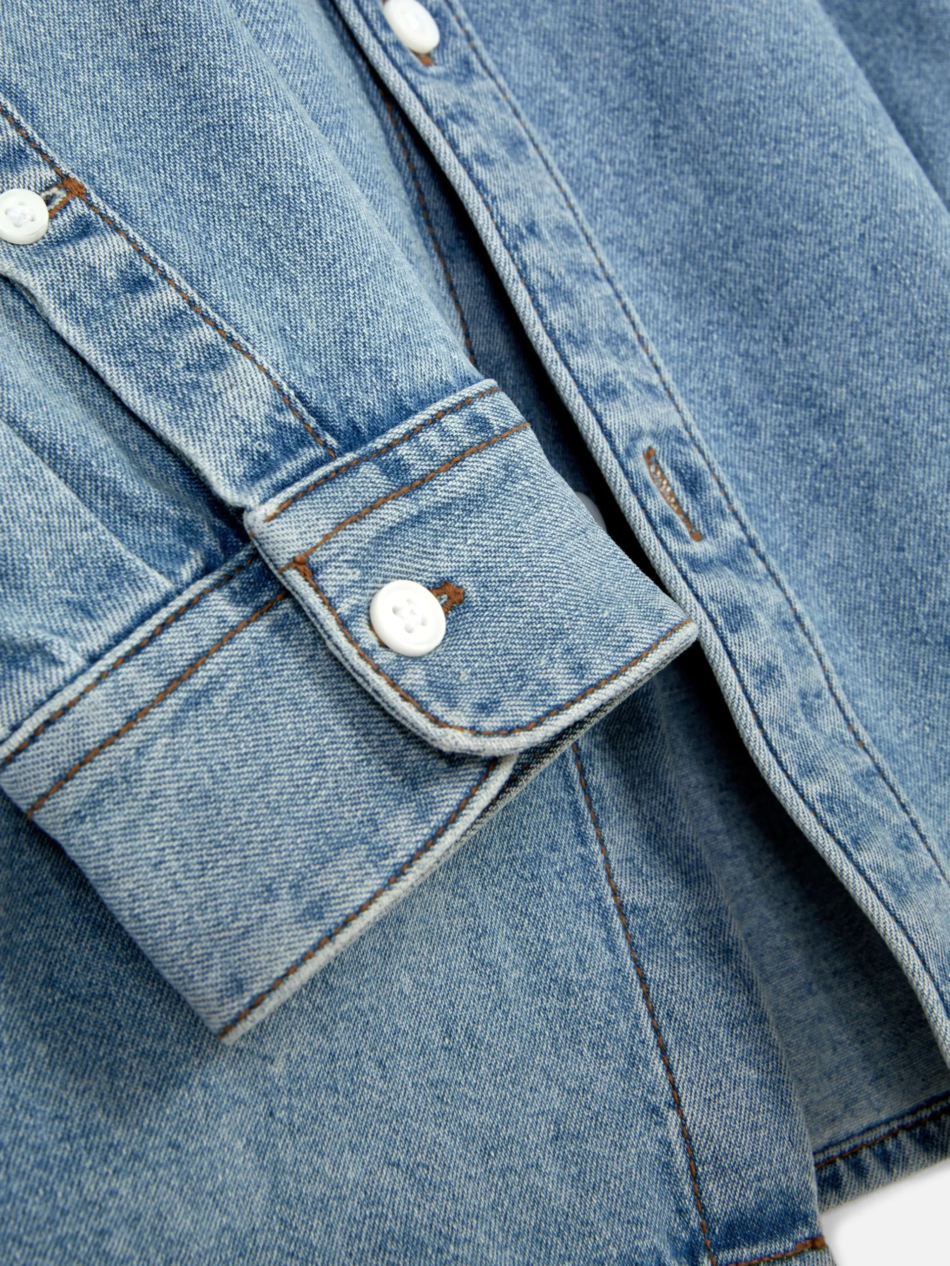 Primark Camisas^Camisa Sarja Algodão Manga Comprida