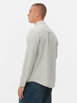 Primark Camisas^Camisa Sarja Algodão Manga Comprida