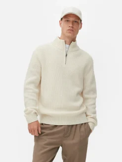 Primark Camisolas E Casacos De Malha^Camisola 1/2 Fecho Correr Malha Canelada