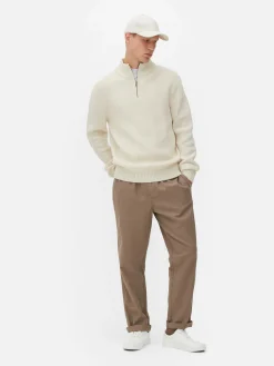 Primark Camisolas E Casacos De Malha^Camisola 1/2 Fecho Correr Malha Canelada