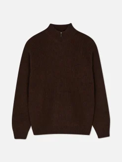 Primark Camisolas E Casacos De Malha^Camisola 1/2 Fecho Correr Malha Canelada