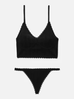 MULHER Primark Conjuntos De Lingerie^Conj. Bralette/tanga Malha Geométrica S/costuras