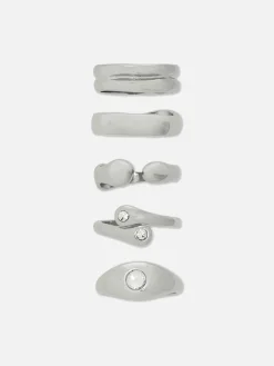 MULHER Primark Bijutaria^Pack 5 Anéis Grossos Sortidos