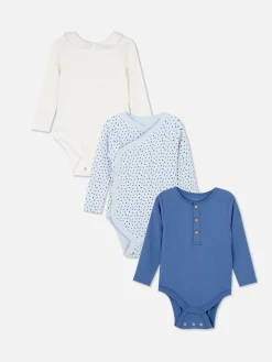 Primark Bodies E Tops Sem Mangas^Pack 3 Babygrows Padrão Sortido