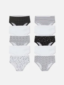 Primark Roupa Interior^Pack 10 Cuecas Hipster Monocromáticas