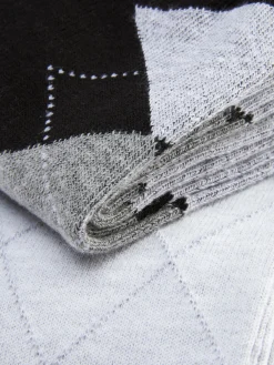 MULHER Primark Meias^Pack 2 Pares Meias Cano Médio Argyle Rita Ora