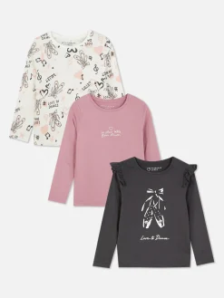 Primark Tops E T-Shirts^Pack 3 T-shirts Manga Comprida Gráficas Ballet