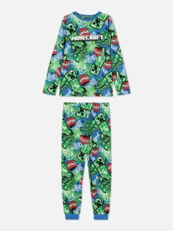 Primark Pijamas E Roupa De Dormir^Pijama T-shirt/calças Graffiti Minecraft