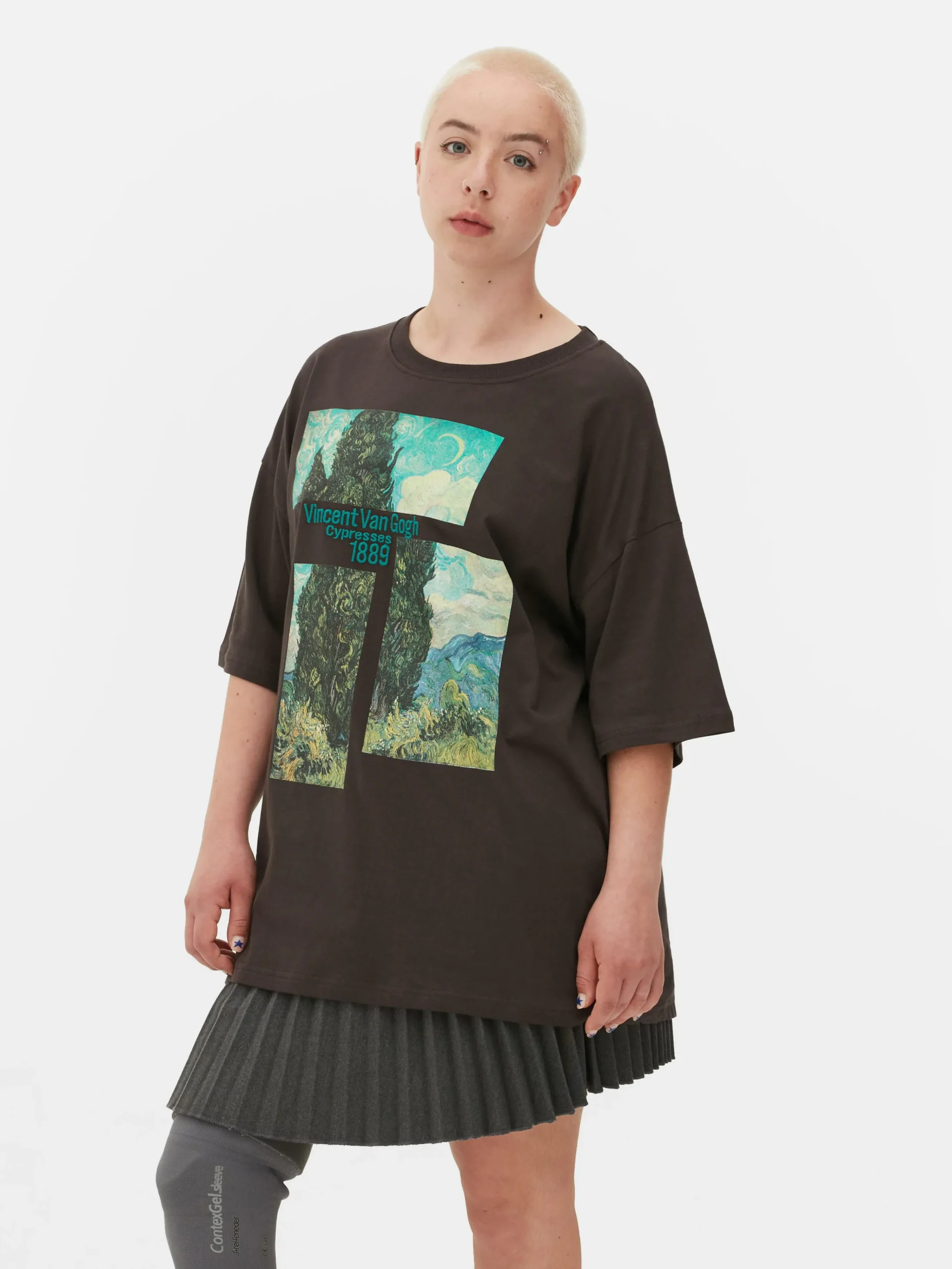 MULHER Primark Camisolas E T-Shirts Com Estampado Gráfico|Tops E T-Shirts^T-shirt Corte Grande Van Gogh Ciprestes