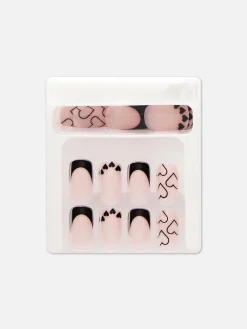 Primark Unhas Postiças^Unhas Postiças Quadradas Brilhos Corações PS...