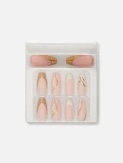 Primark Unhas Postiças^Unhas Postiças Stiletto Brilho Espirais PS...