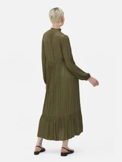 MULHER Primark Vestidos^Vestido Midi Plissado Cetim