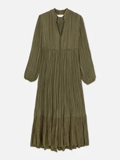 MULHER Primark Vestidos^Vestido Midi Plissado Cetim
